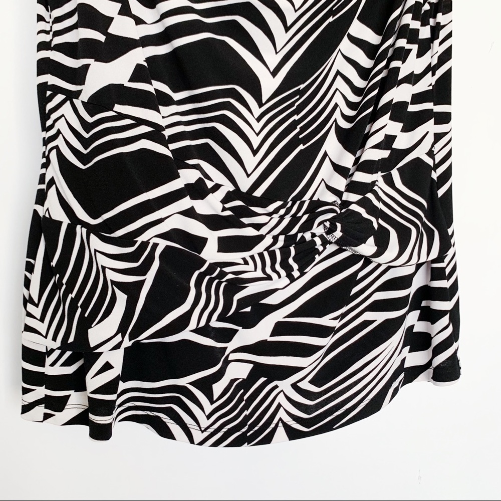 I.N. Studio Black & White Drape Neck Tank Top - Picture 2 of 3